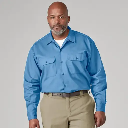 [5574] CAMISA DE TRABAJO DICKIES M/L 5574 (AZULCLARO, CHICA)